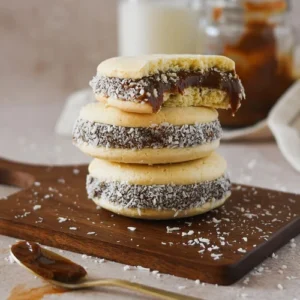 Alfajores maizena sobre una mesa